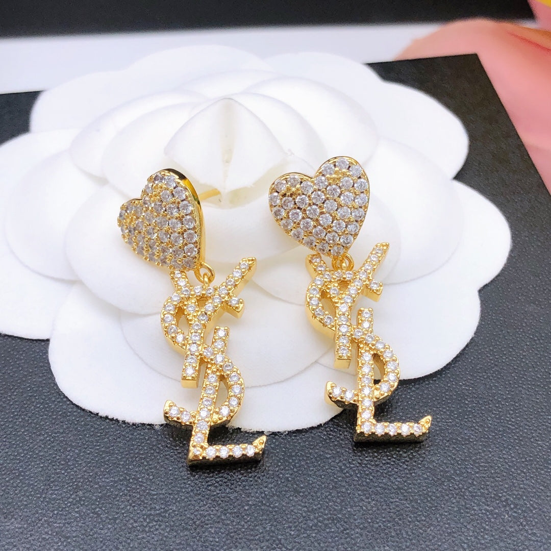 Heart Stud Earrings in Silver-Tone styled product view