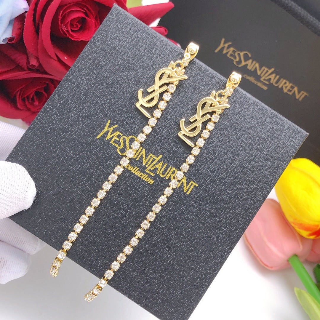 Geometric Emblem Stud Earrings in Gold-Tone – Design 012 front product view