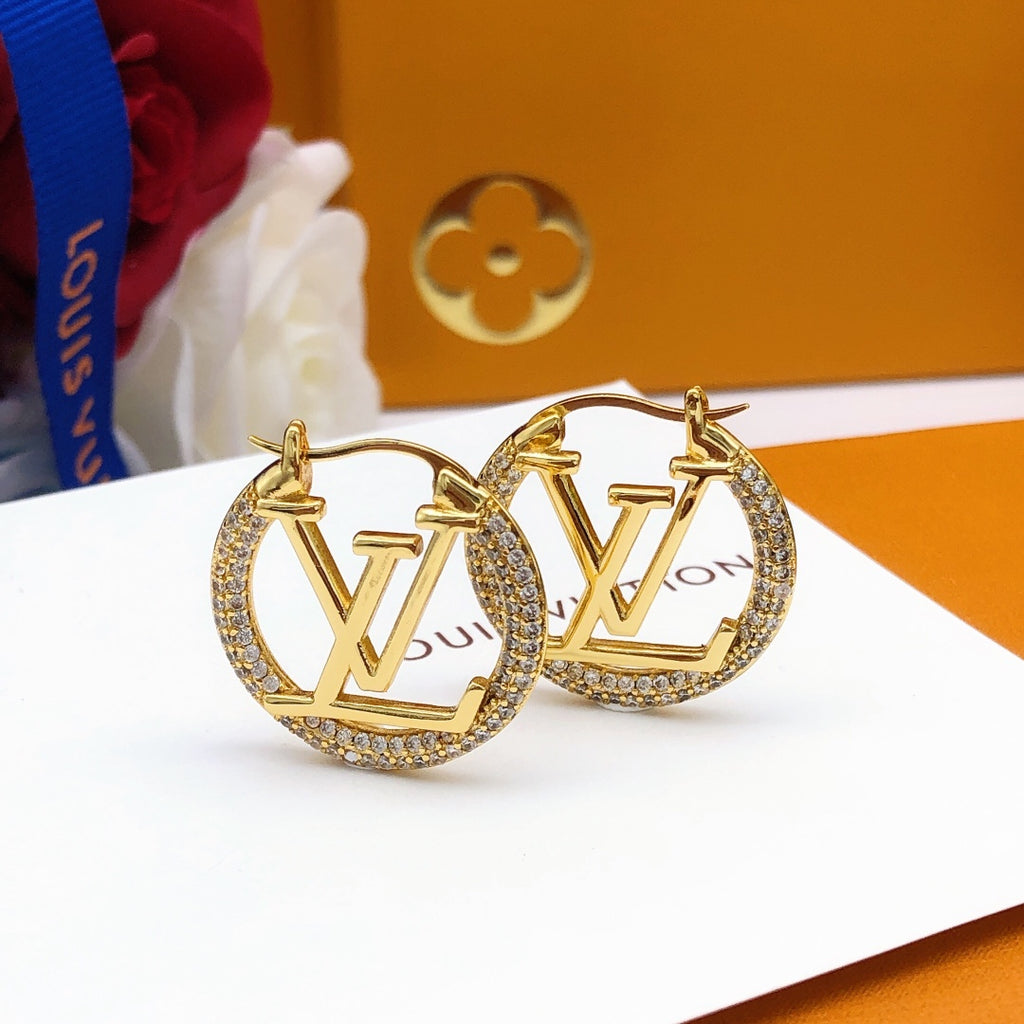 Round Statement Earrings in Gold-Tone – Design 001 main product view
