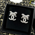 Double-C Emblem Crystal-Accent Stud Earrings – Design 039 main product view