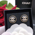 Round Crystal-Accent Stud Earrings – Black Detail main product view