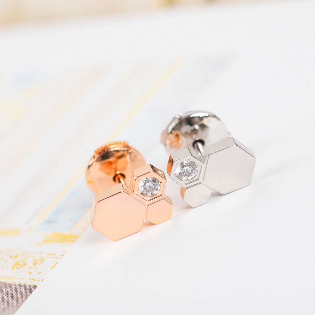 Signature Emblem Crystal-Accent Stud Earrings – Design 027 styled product view
