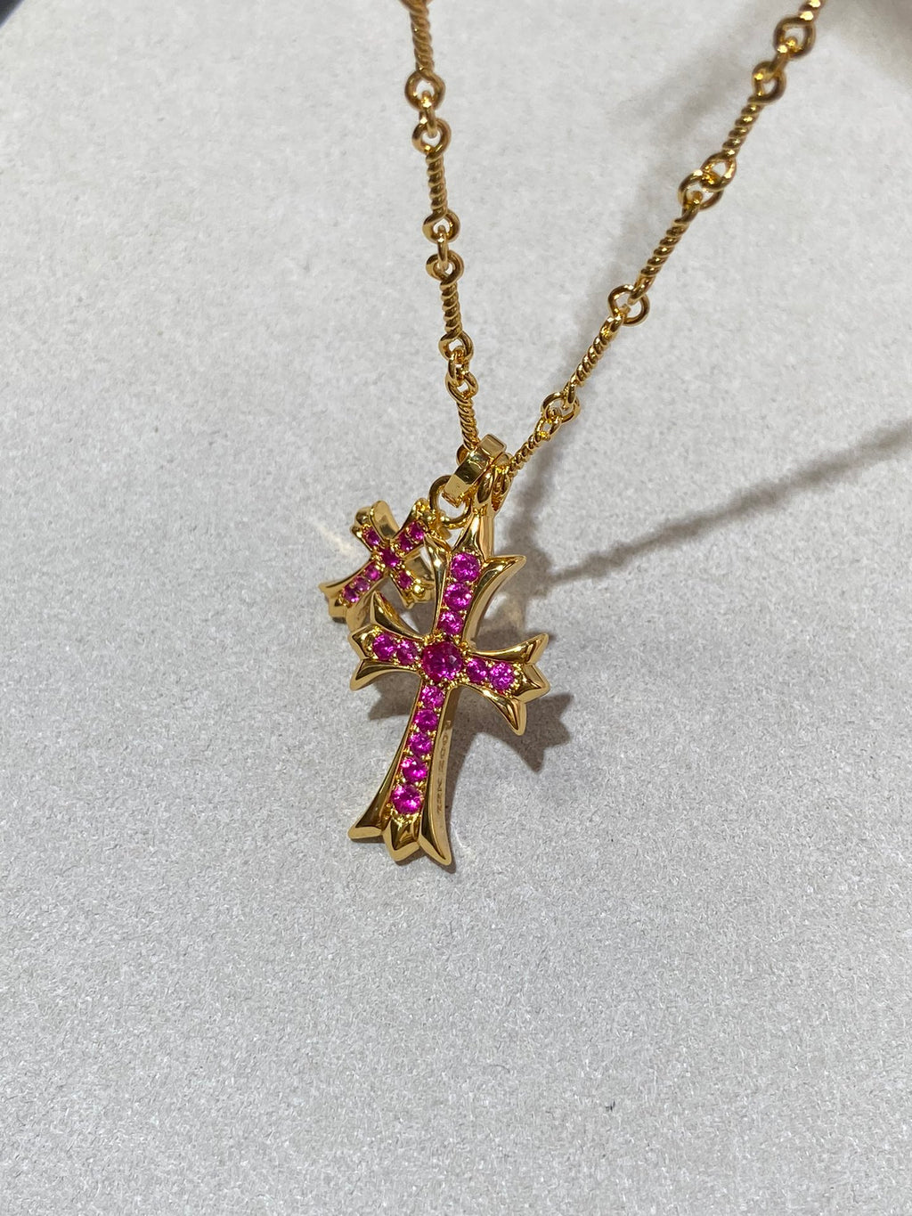 Double Cross Pendant Necklace in Metal-Tone – Design 03 main product view