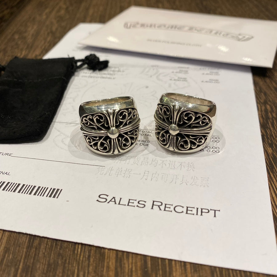 Gothic Emblem Statement Ring in Metal-Tone – Design 06 main product view