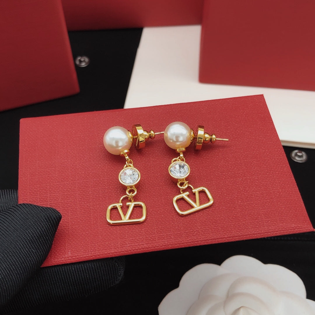 Signature Emblem Stud Earrings in Gold-Tone – Design 19 detail view