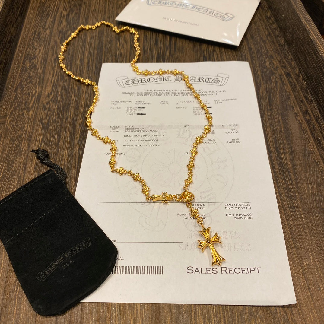 Cross Pendant Necklace in Gold-Tone – Ring Motif main product view
