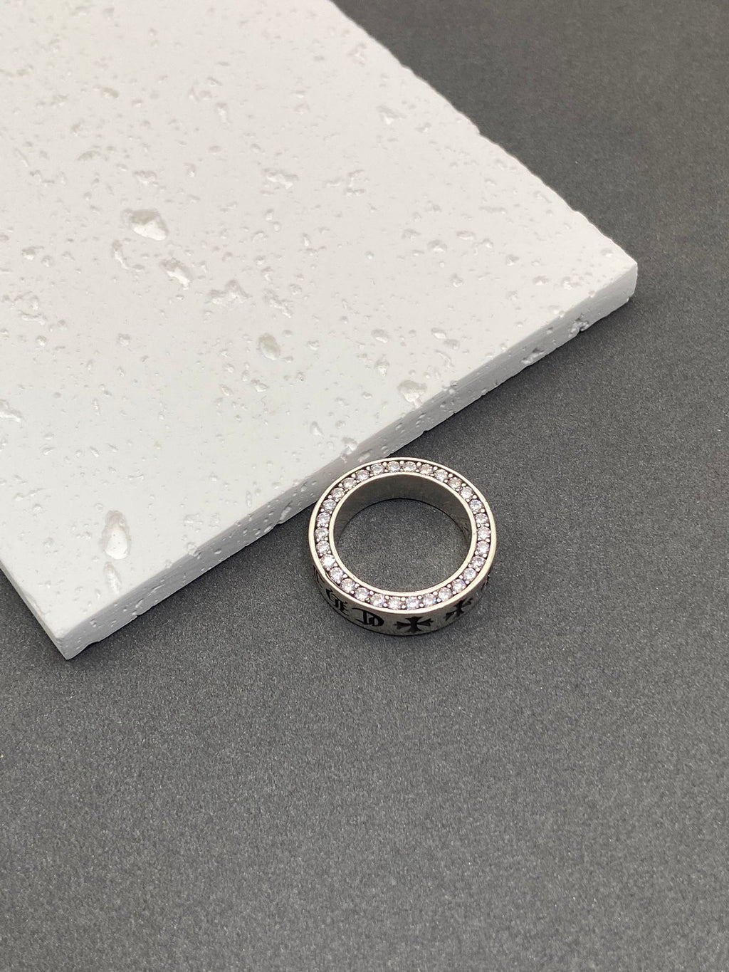 Cross Statement Ring in Metal-Tone – Design 17 close-up detail