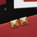 Signature Emblem Polished Stud Earrings – Design 03 main product view