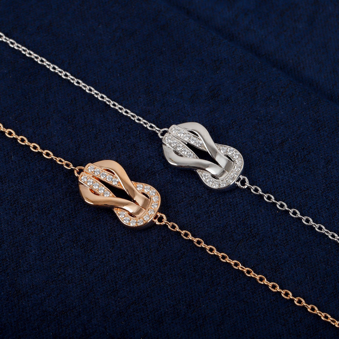 Signature Emblem Bracelet in Polished Metal-Tone – Design 034 front product view