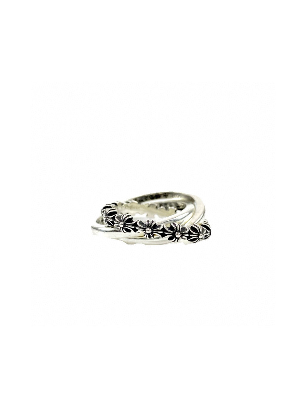 Gothic Emblem Statement Ring in Antique Silver-Tone styled product view