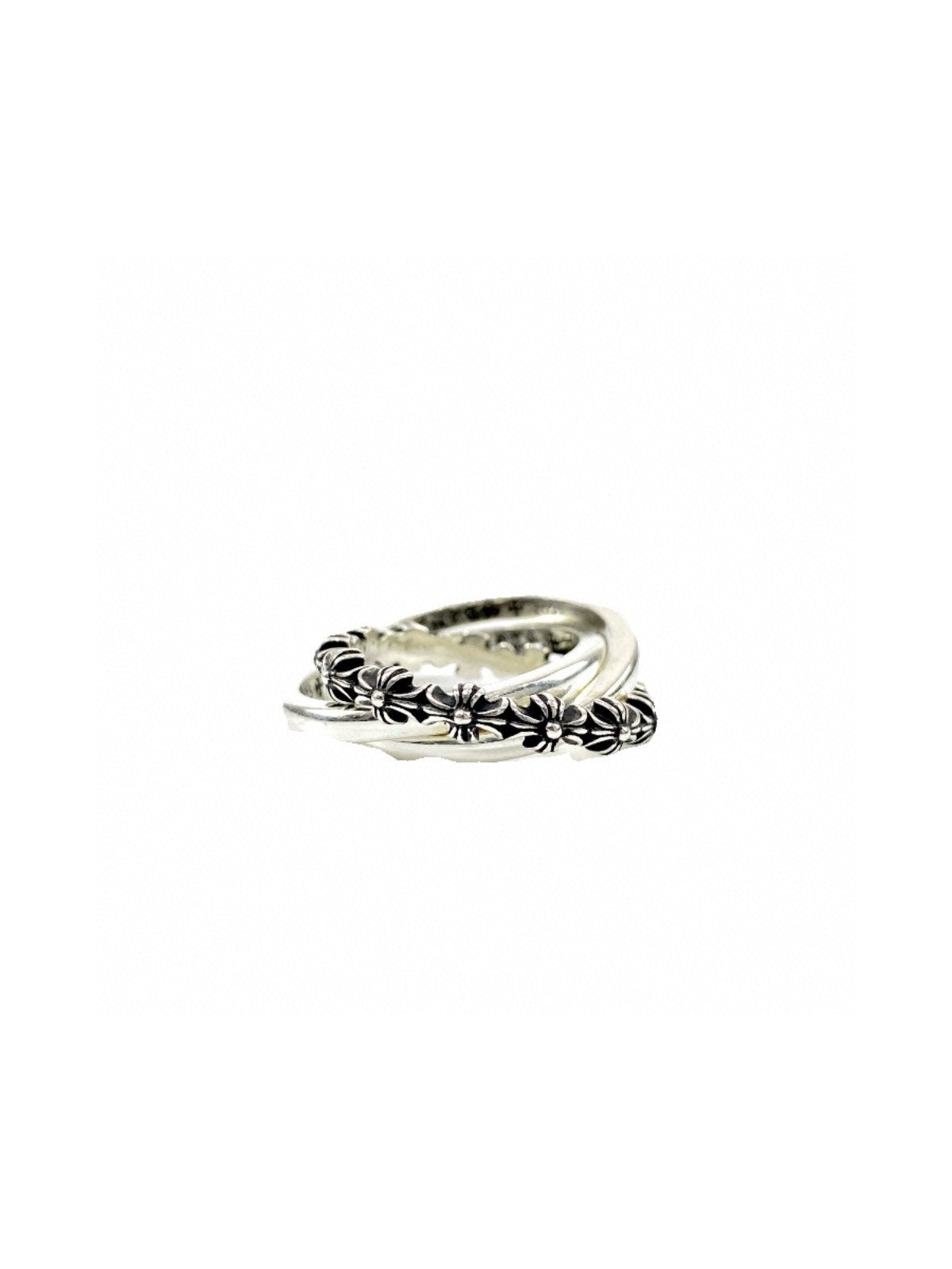 Gothic Emblem Statement Ring in Antique Silver-Tone styled product view