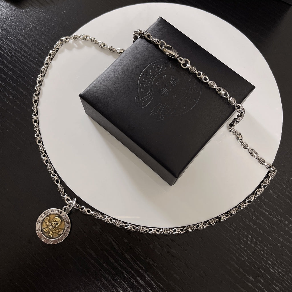 Gothic Emblem Pendant Necklace in Metal-Tone – Design 47 main product view