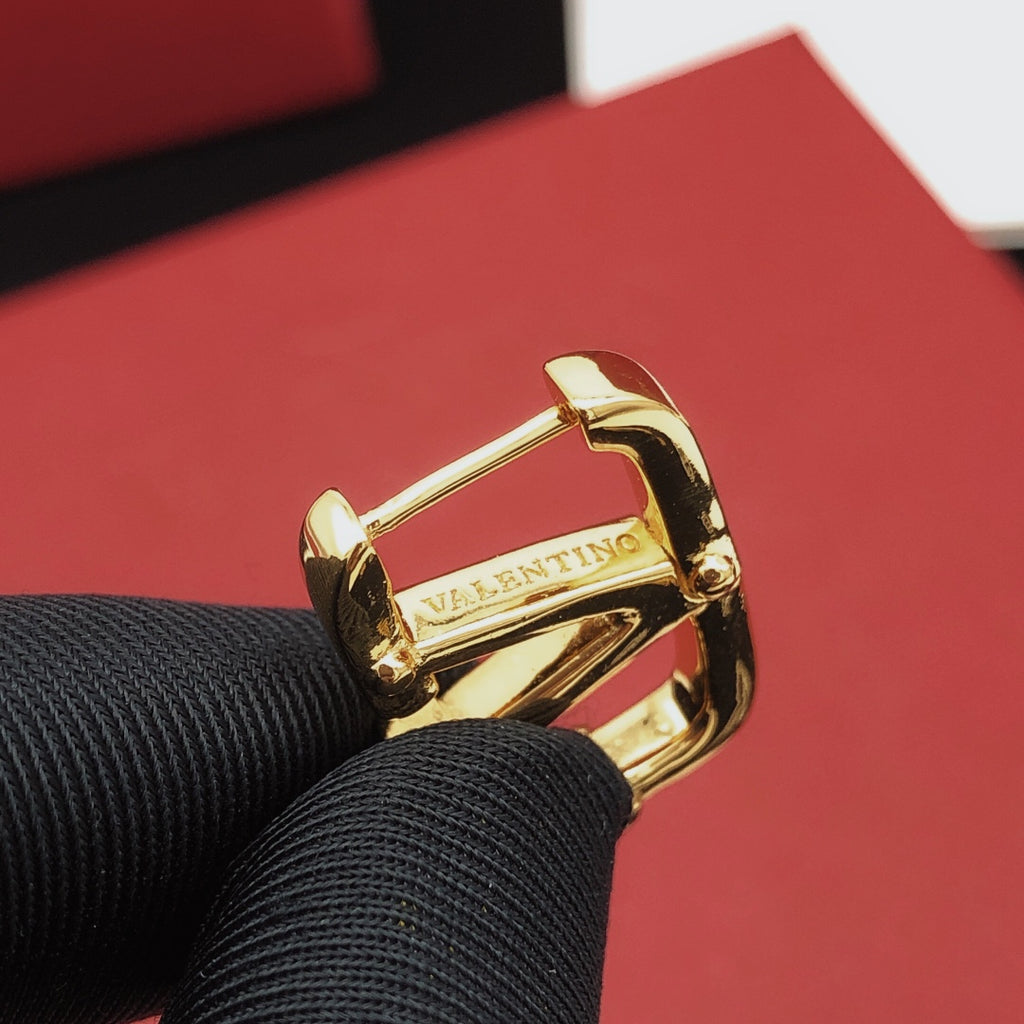 Signature Emblem Drop Earrings in Gold-Tone – Design 02 styled detail