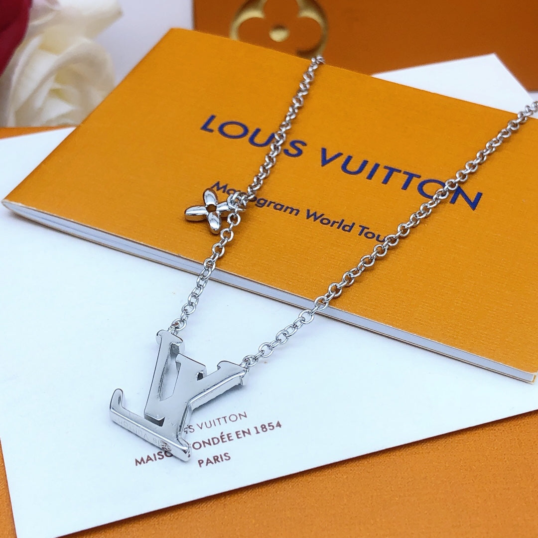 Geometric Emblem Pendant Necklace in Gold-Tone – Design 017 detail view