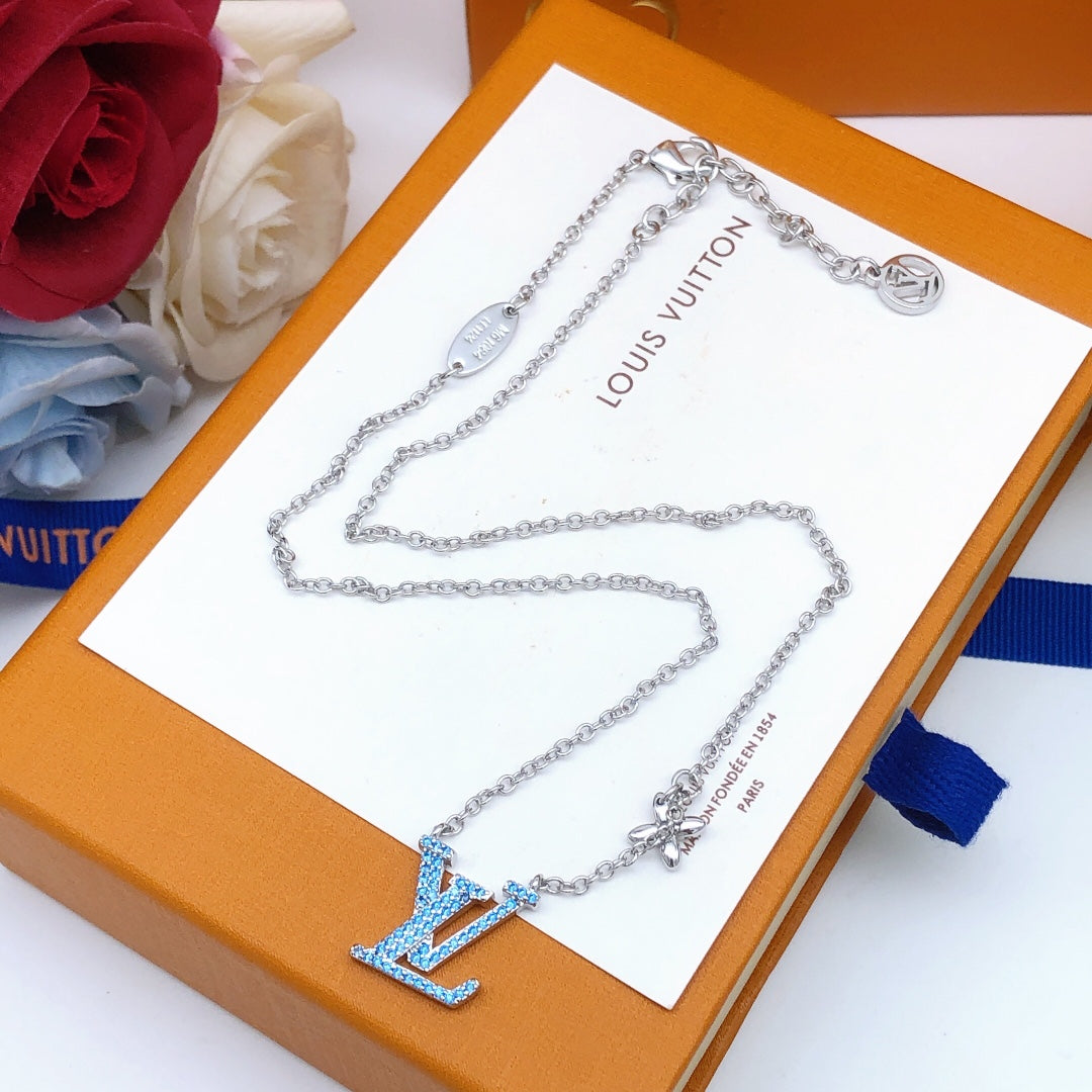 Geometric Emblem Pendant Necklace in Gold-Tone – Design 017 styled product view
