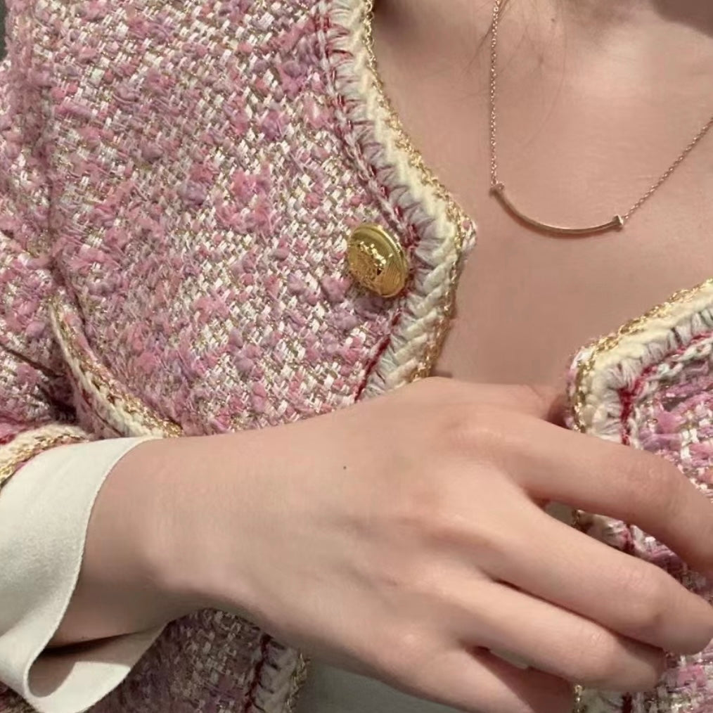 Smile Pendant Necklace in Gold-Tone main product view