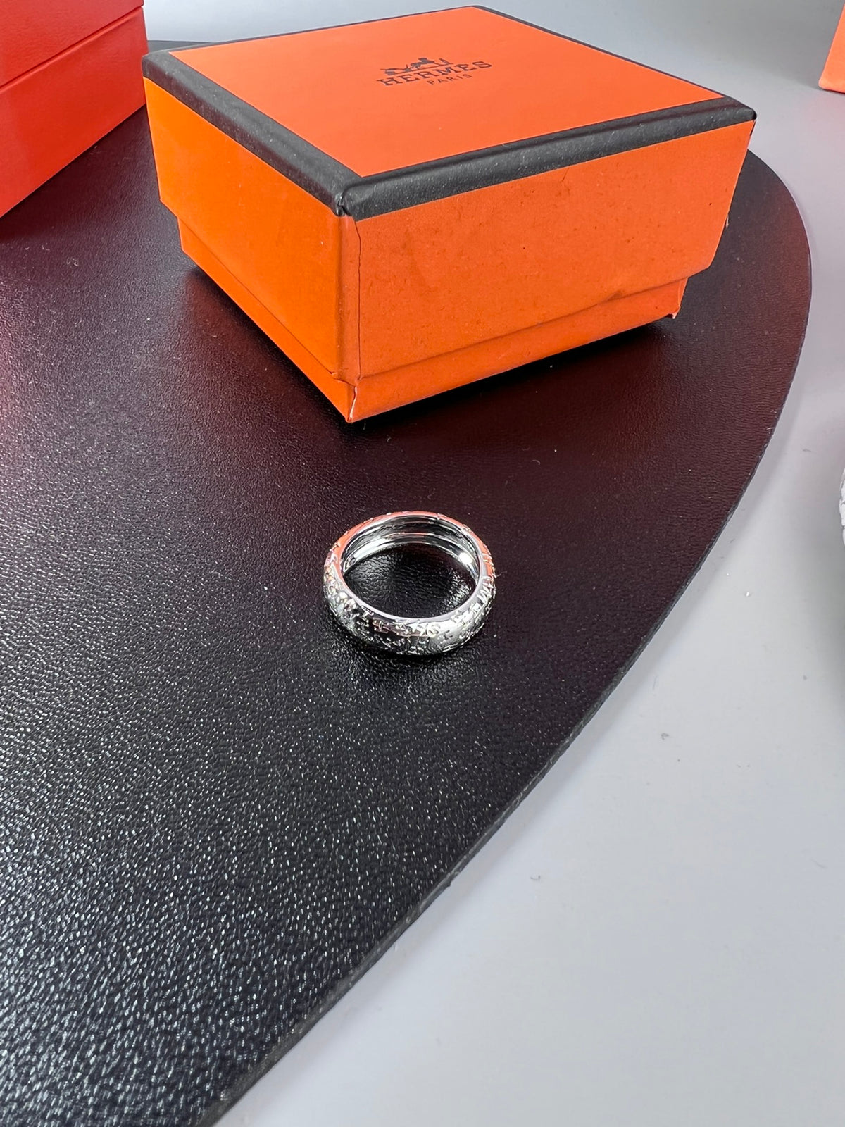 Horse Statement Ring in Polished Metal-Tone – Design 008 side detail