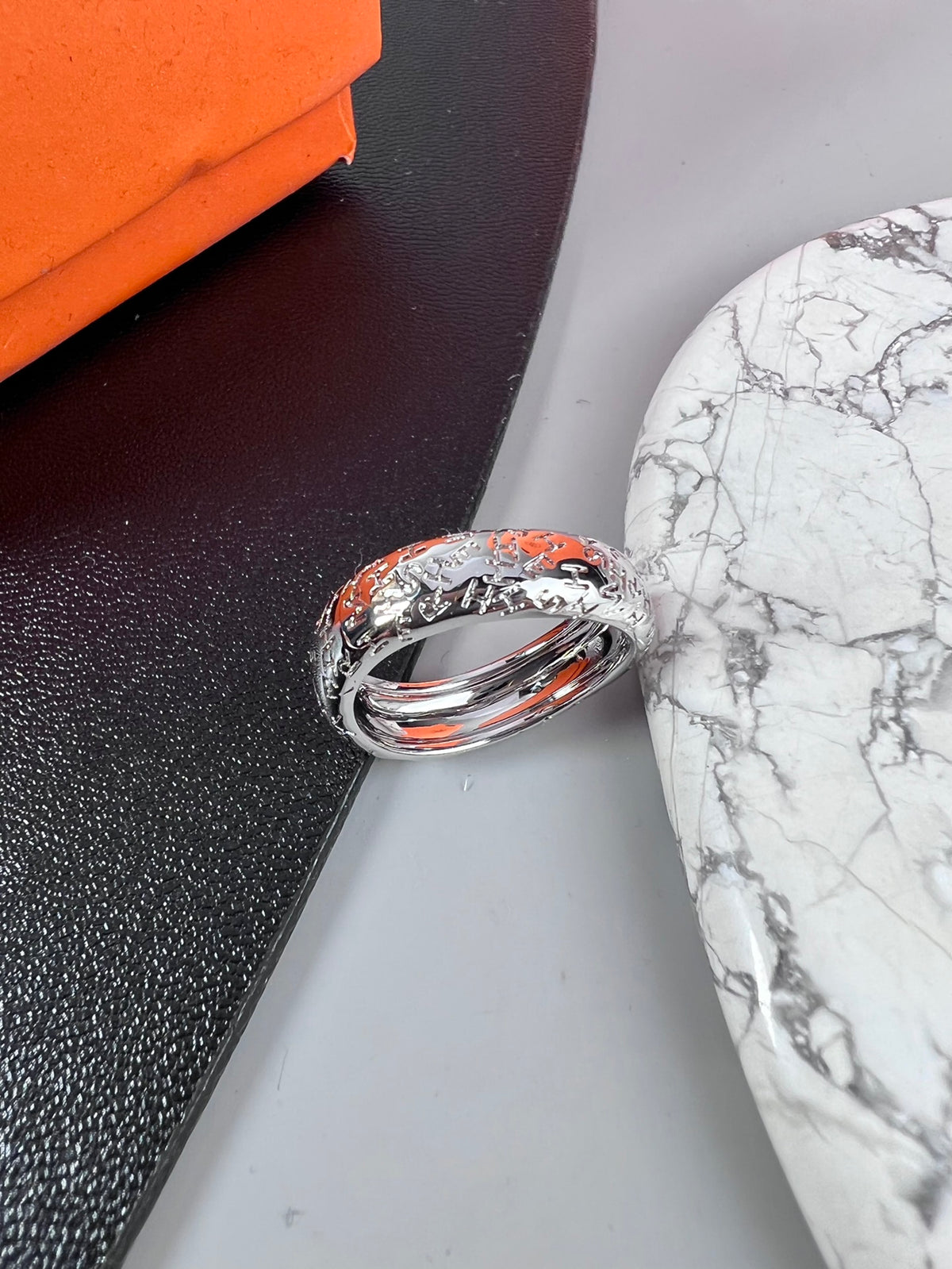 Horse Statement Ring in Polished Metal-Tone – Design 008 front product view