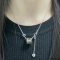 Geometric Emblem Pendant Necklace in Polished Metal-Tone – Design 004 main product view