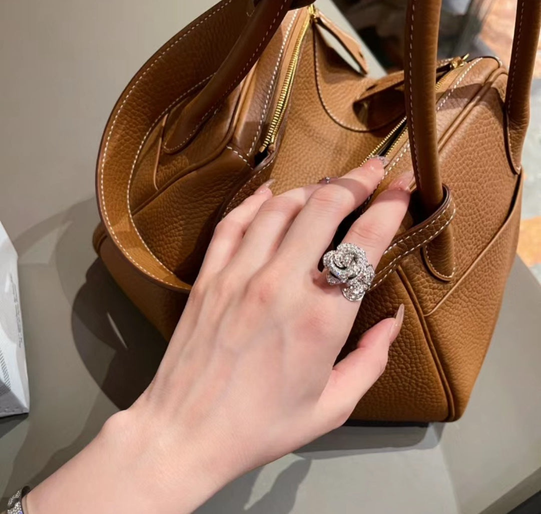 Signature Emblem Statement Ring in Gold-Tone – Design 002 front product view