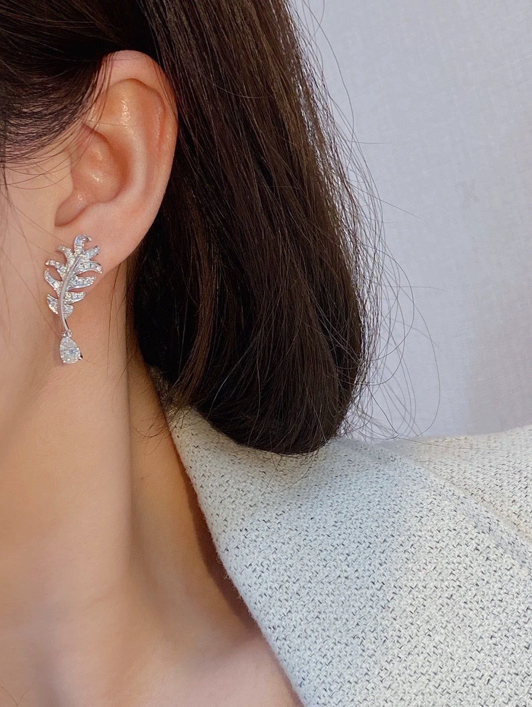 Signature Emblem Crystal-Accent Statement Earrings – Design 012 front product view