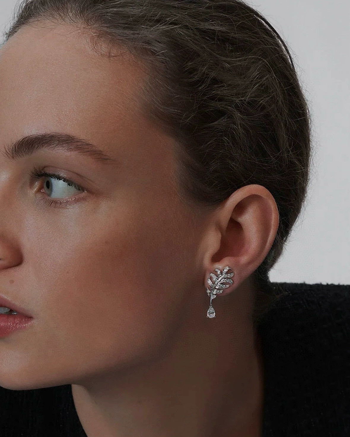 Signature Emblem Crystal-Accent Statement Earrings – Design 012 close-up detail