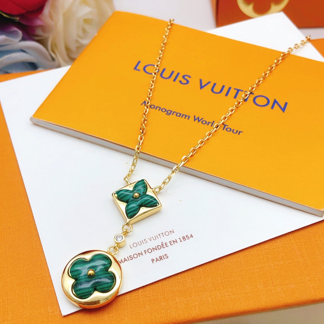 Geometric Emblem Pendant Necklace in Gold-Tone – Design 016 main product view