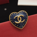 Heart Brooch in Gold-Tone – Heart Detail – Design 004 main product view