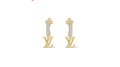 Letter Emblem Stud Earrings in Gold-Tone – Design 003 main product view