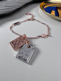 Letter Emblem Bracelet in Polished Metal-Tone – Design 008 main product view