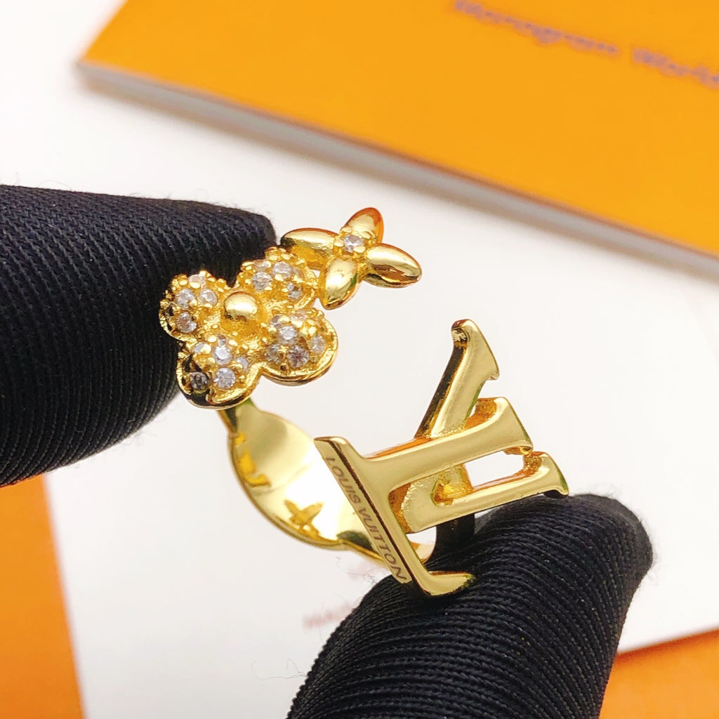 Floral Statement Ring in Gold-Tone – Design 002 styled product view