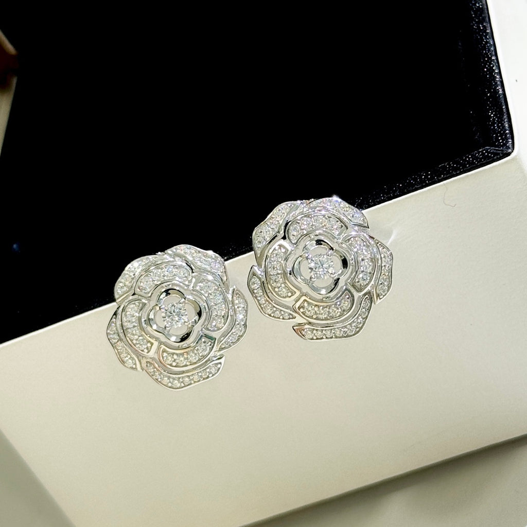 Camellia Jewelry Accessory in Gold-Tone – Camellia Detail – Design 004 front product view