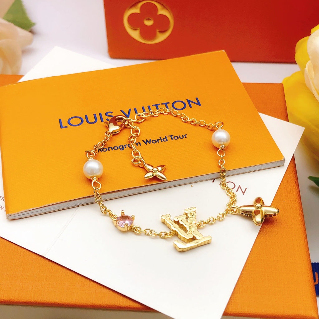 Geometric Emblem Bracelet in Gold-Tone – Design 020 front product view
