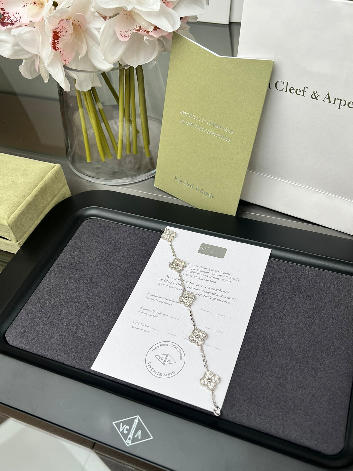Five-Motif Clover Bracelet in Silver-Tone styled product view