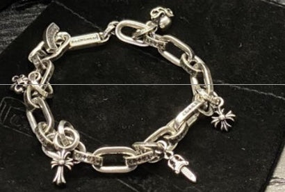 Gothic Emblem Statement Bracelet in Metal-Tone – Design 06 main product view