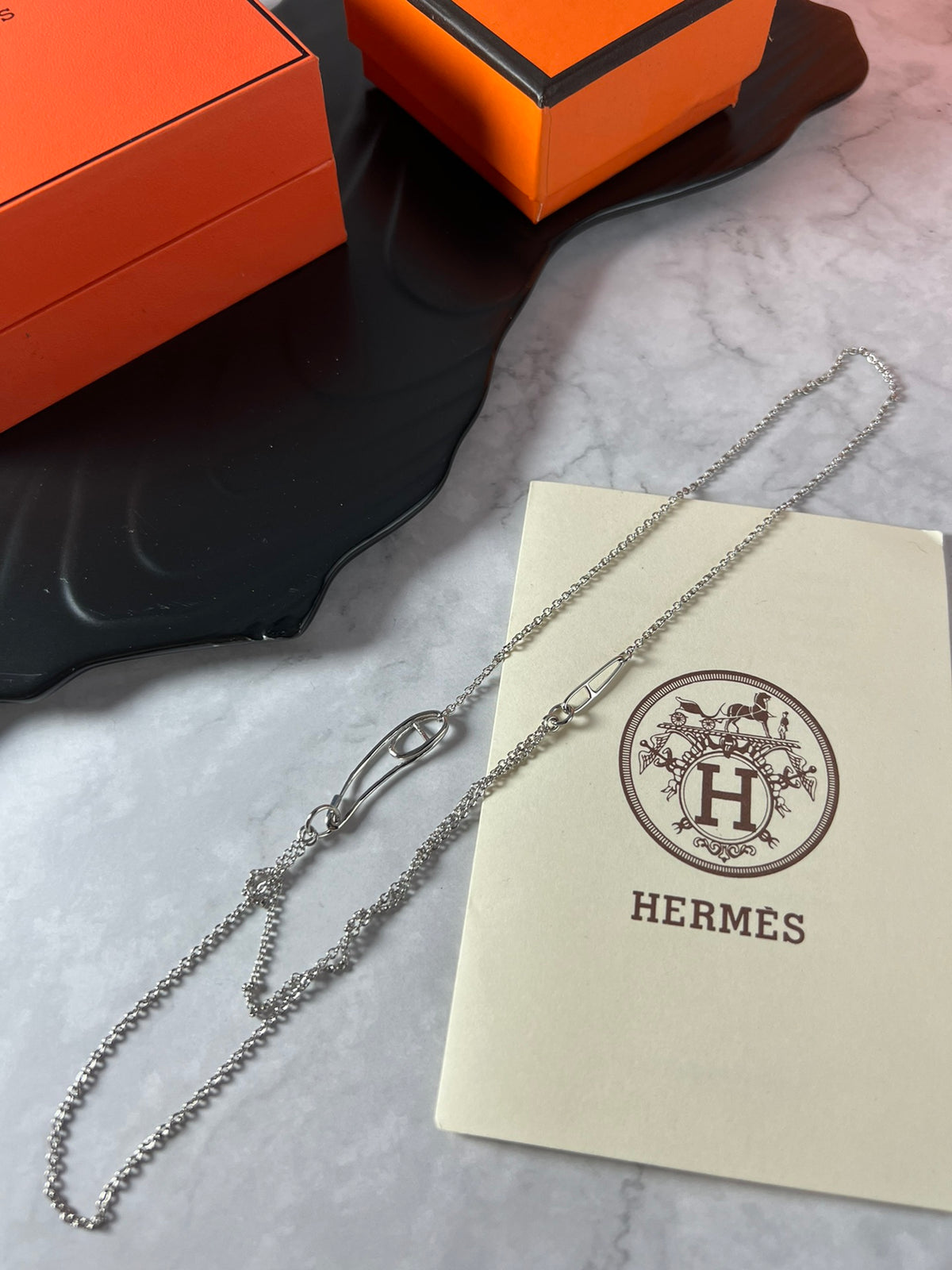 Horse Pendant Necklace in Polished Metal-Tone – Design 014 detail view