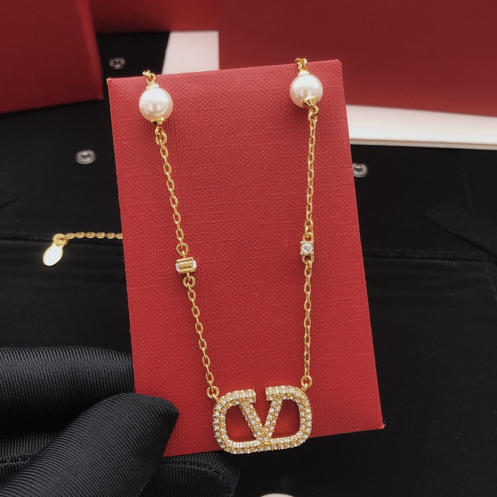 Signature Emblem Pendant Necklace in Gold-Tone – Design 02 detail view
