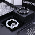 Gothic Emblem Beaded Bracelet in Antique Silver-Tone – Design 11 main product view
