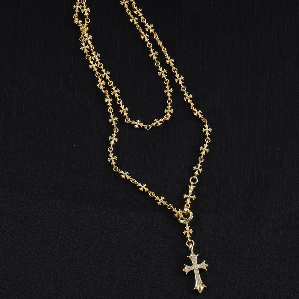 Signature Emblem Pendant Necklace in Polished Metal-Tone – Design 068 main product view