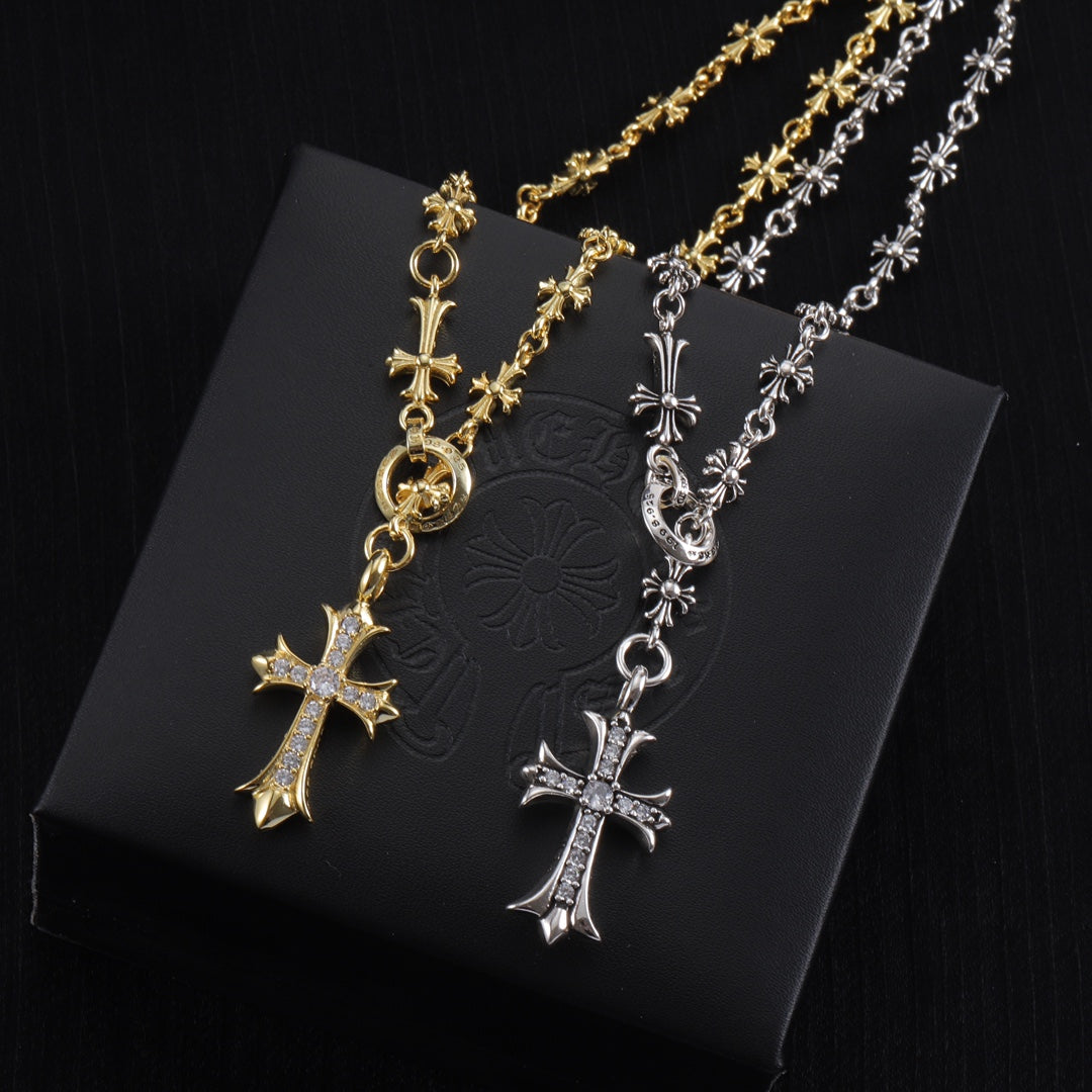 Gothic Emblem Pendant Necklace in Metal-Tone – Design 42 main product view