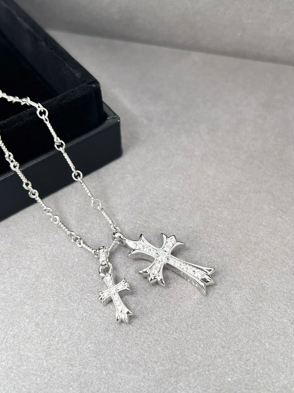 Signature Emblem Pendant Necklace in Polished Metal-Tone – Design 057 front product view