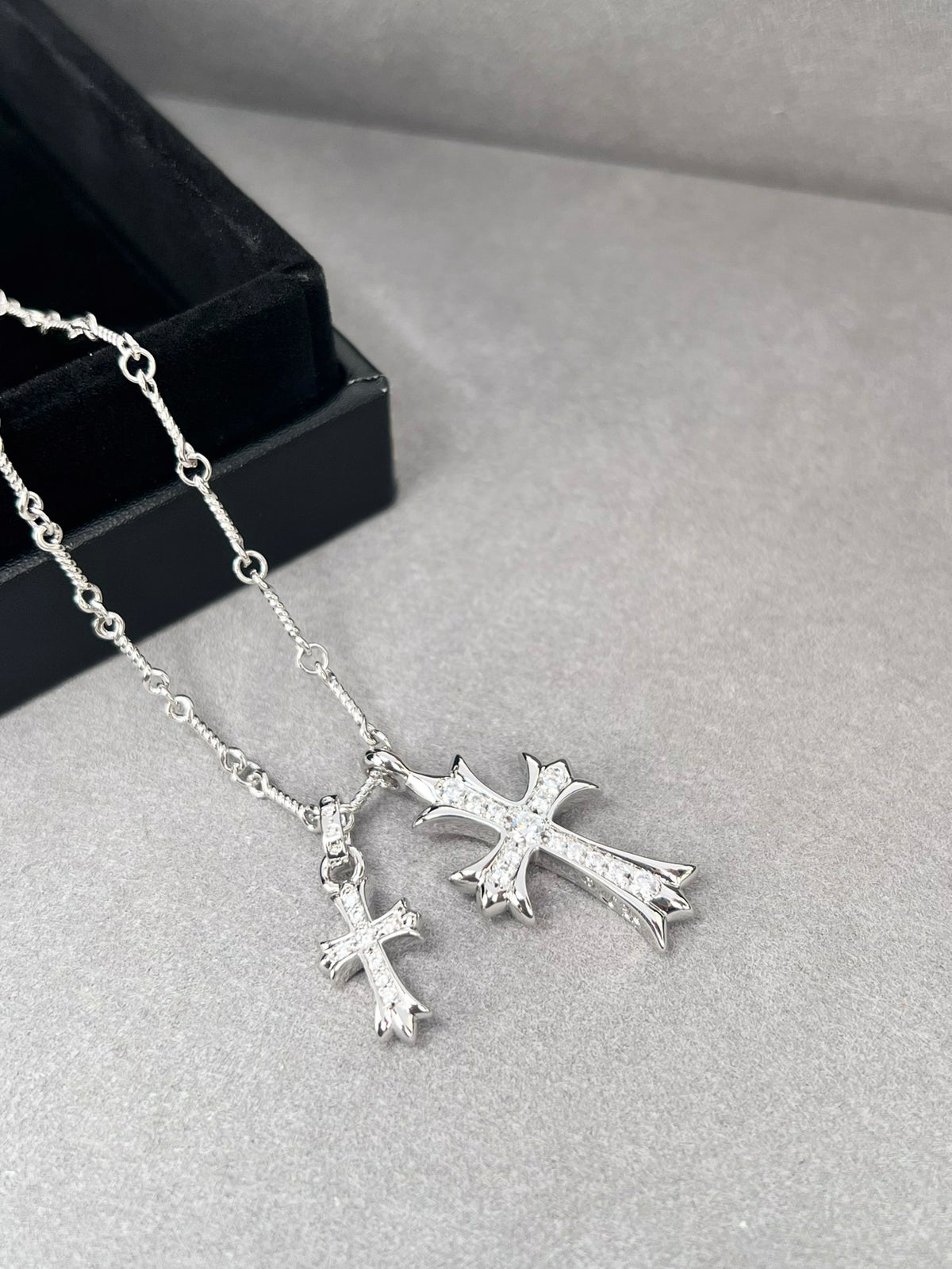 Signature Emblem Pendant Necklace in Polished Metal-Tone – Design 057 front product view