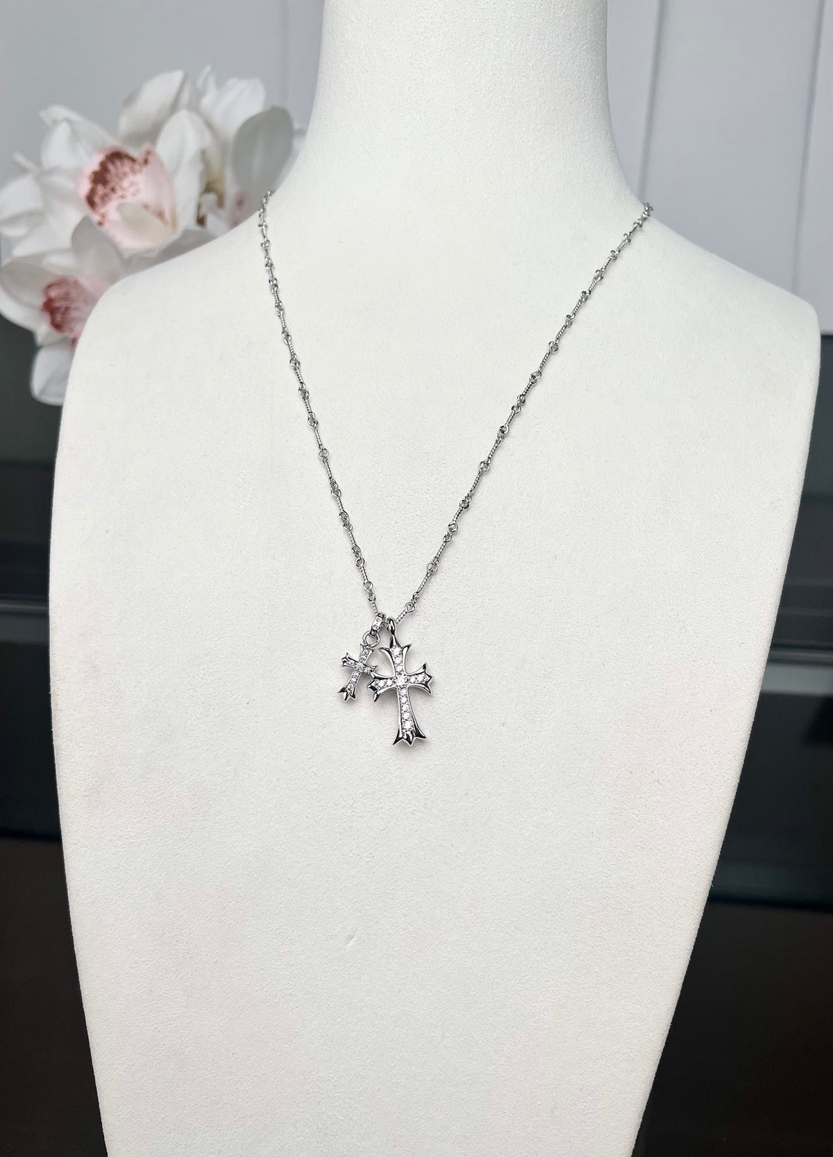 Signature Emblem Pendant Necklace in Polished Metal-Tone – Design 057 main product view
