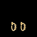 Letter Emblem Stud Earrings in Gold-Tone – Design 002 main product view