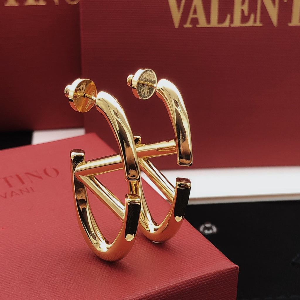 Signature Emblem Drop Earrings in Gold-Tone – Large front view