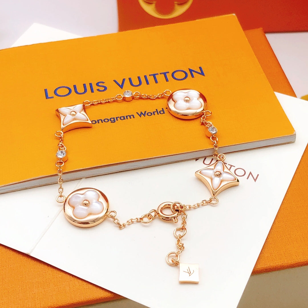 Geometric Emblem Bracelet in Rose-Gold-Tone – Rose Gold Detail – Design 014 front product view