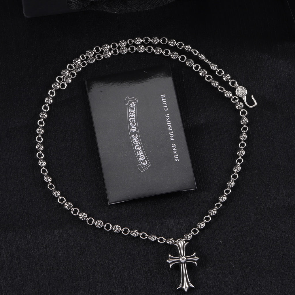 Signature Emblem Pendant Necklace in Polished Metal-Tone – Design 108 main product view