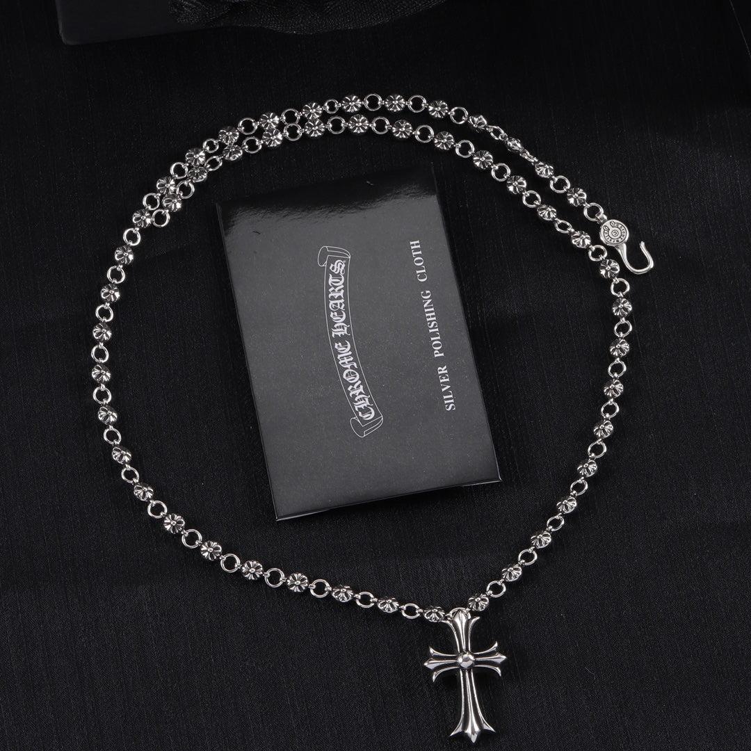 Signature Emblem Pendant Necklace in Polished Metal-Tone – Design 108 main product view