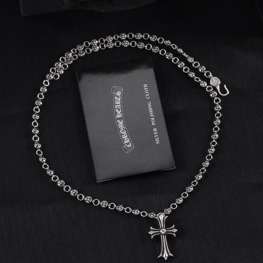 Gothic Emblem Pendant Necklace in Metal-Tone – Design 51 main product view