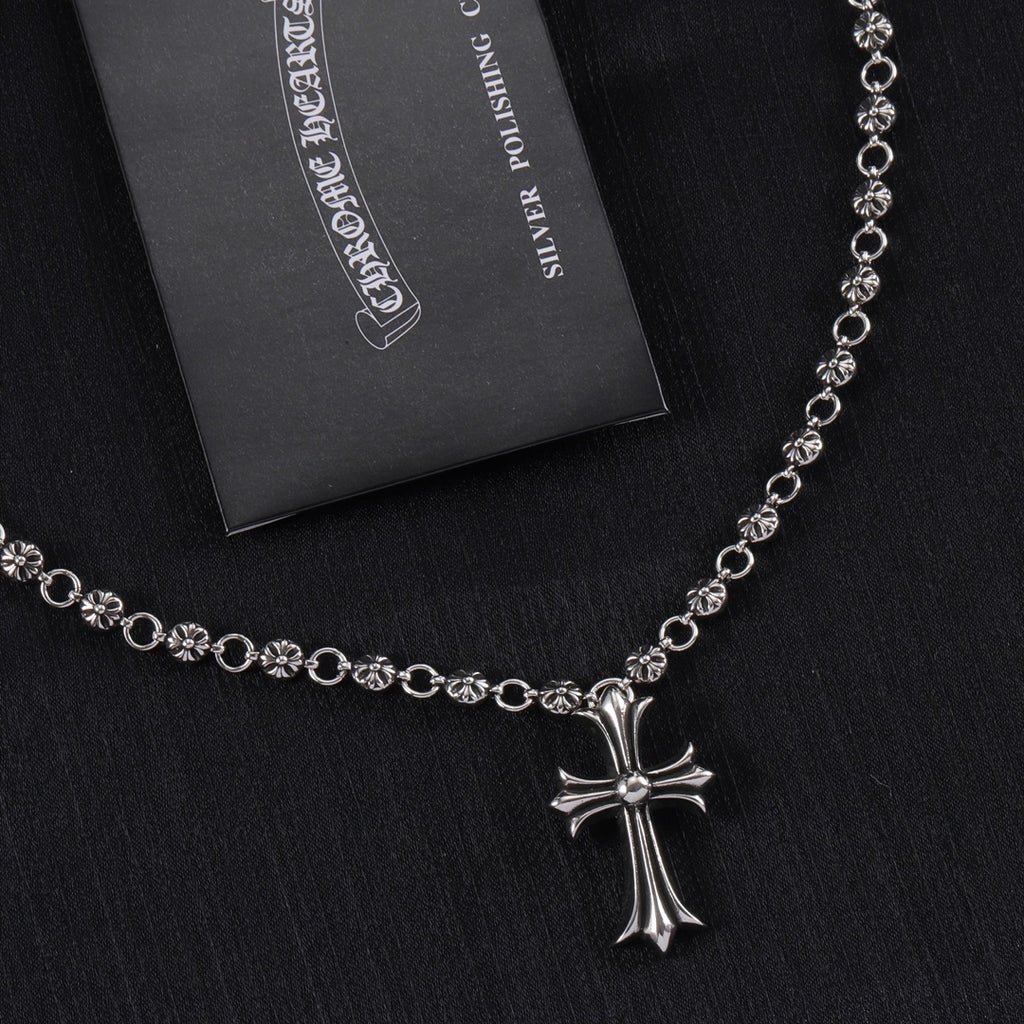 Signature Emblem Pendant Necklace in Polished Metal-Tone – Design 108 styled product view